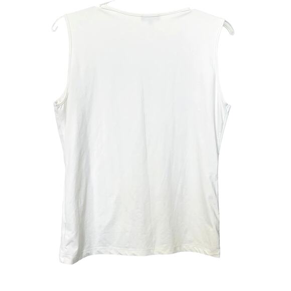 ENJOY WOMENS WEAR SCOOP NECK TANK TOP, WOMENS, XXL, SOLID WHITE, SLEEVELESS - Picture 3 of 9